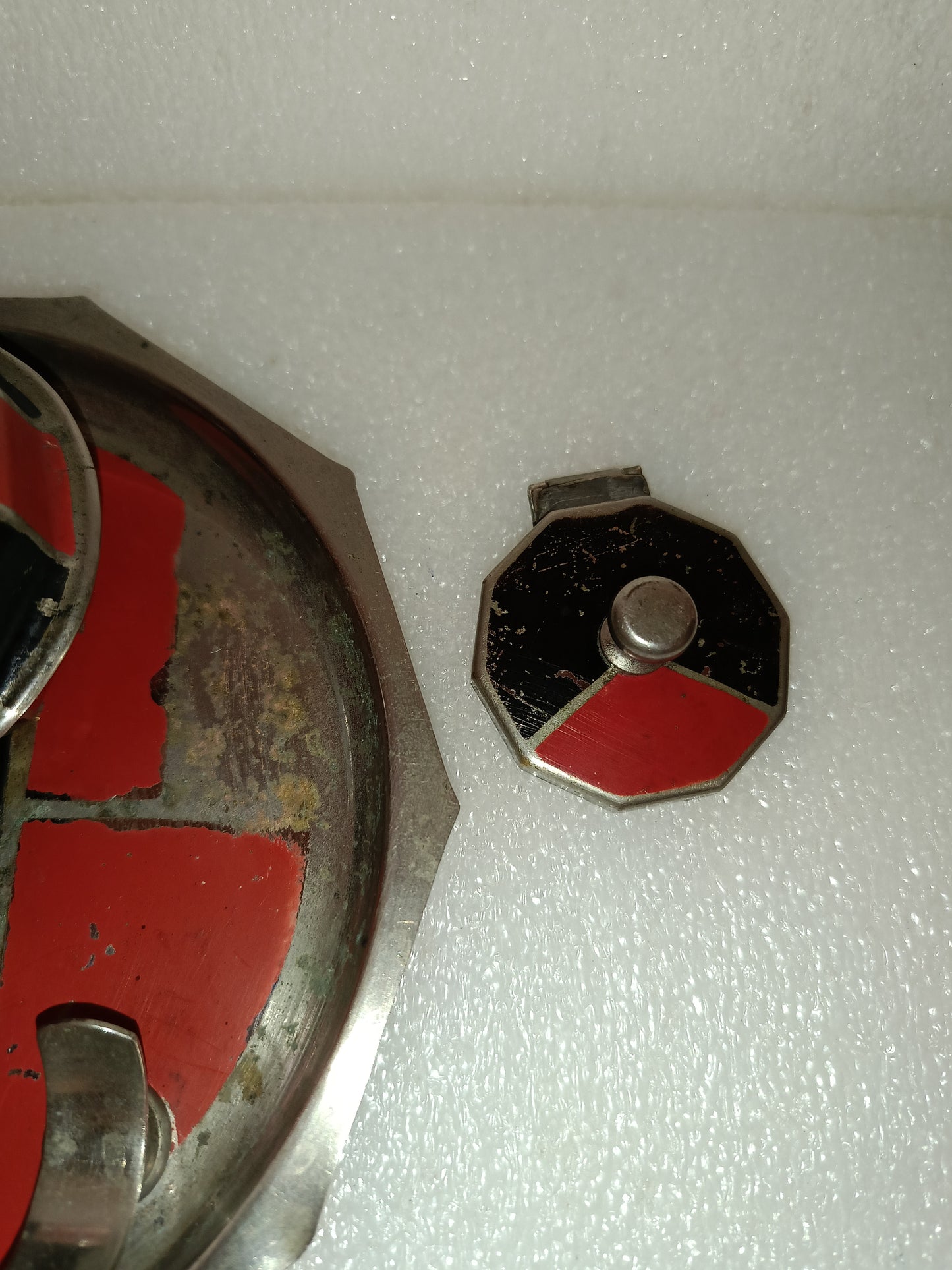 Antico Calamaio In Metallo Da Restaurare