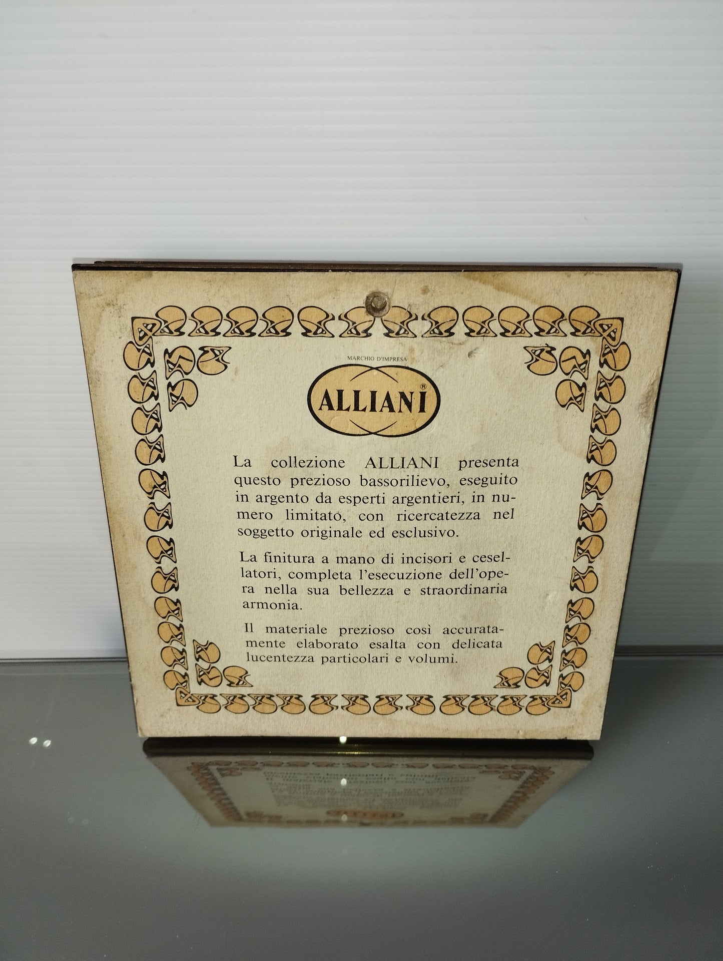 Bassorilievo Alliani In Argento 925 Con Cornice