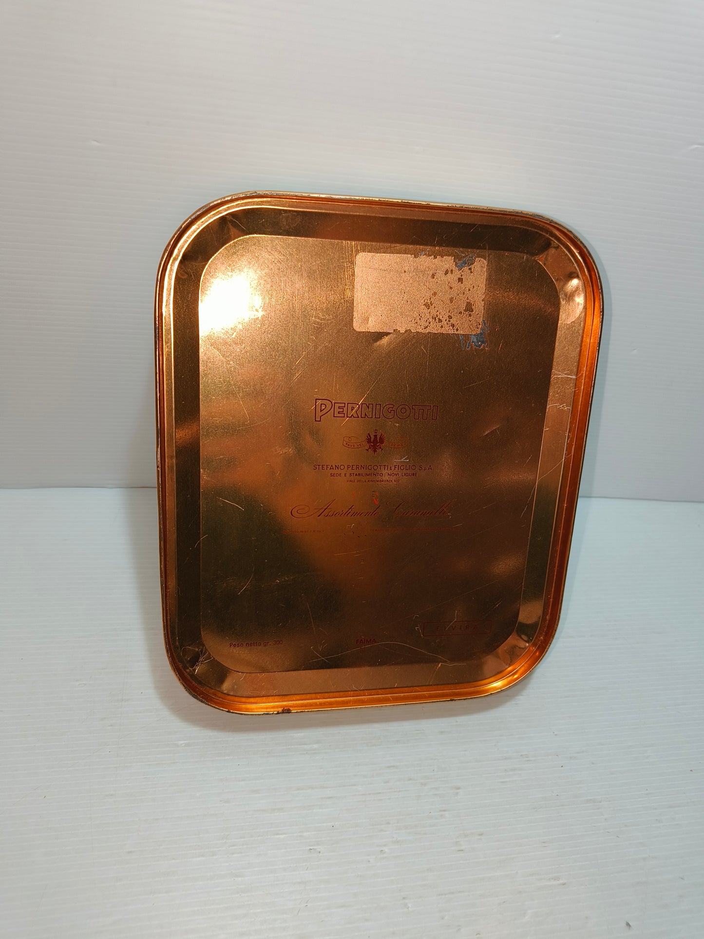 Scatola Latta Pernigotti anni 60, LEGGI