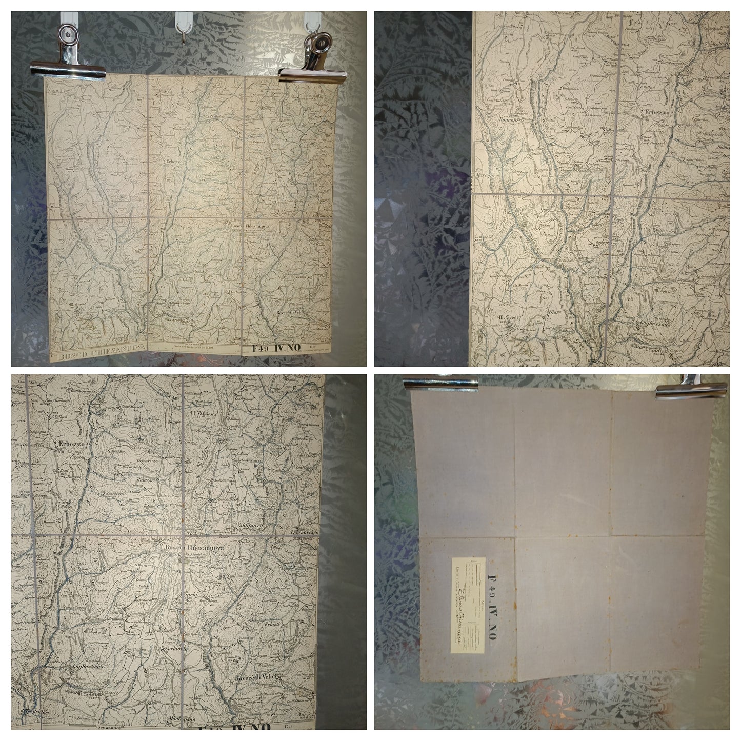 Antica Cartina Telata Bosco Chiesanuova scala 1:25.000

Datata agosto 1902