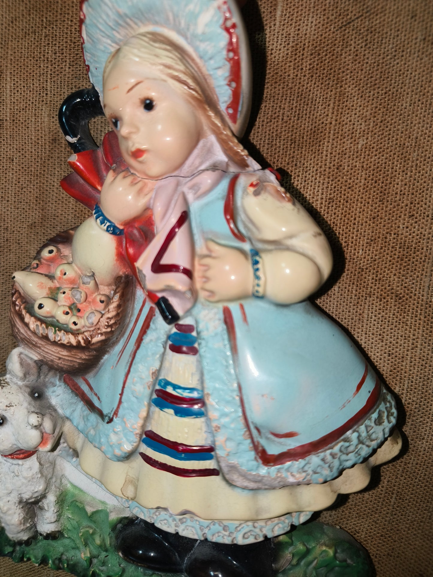 Personaggi in gesso Sarem con cornice anni 60, LEGGI BENE