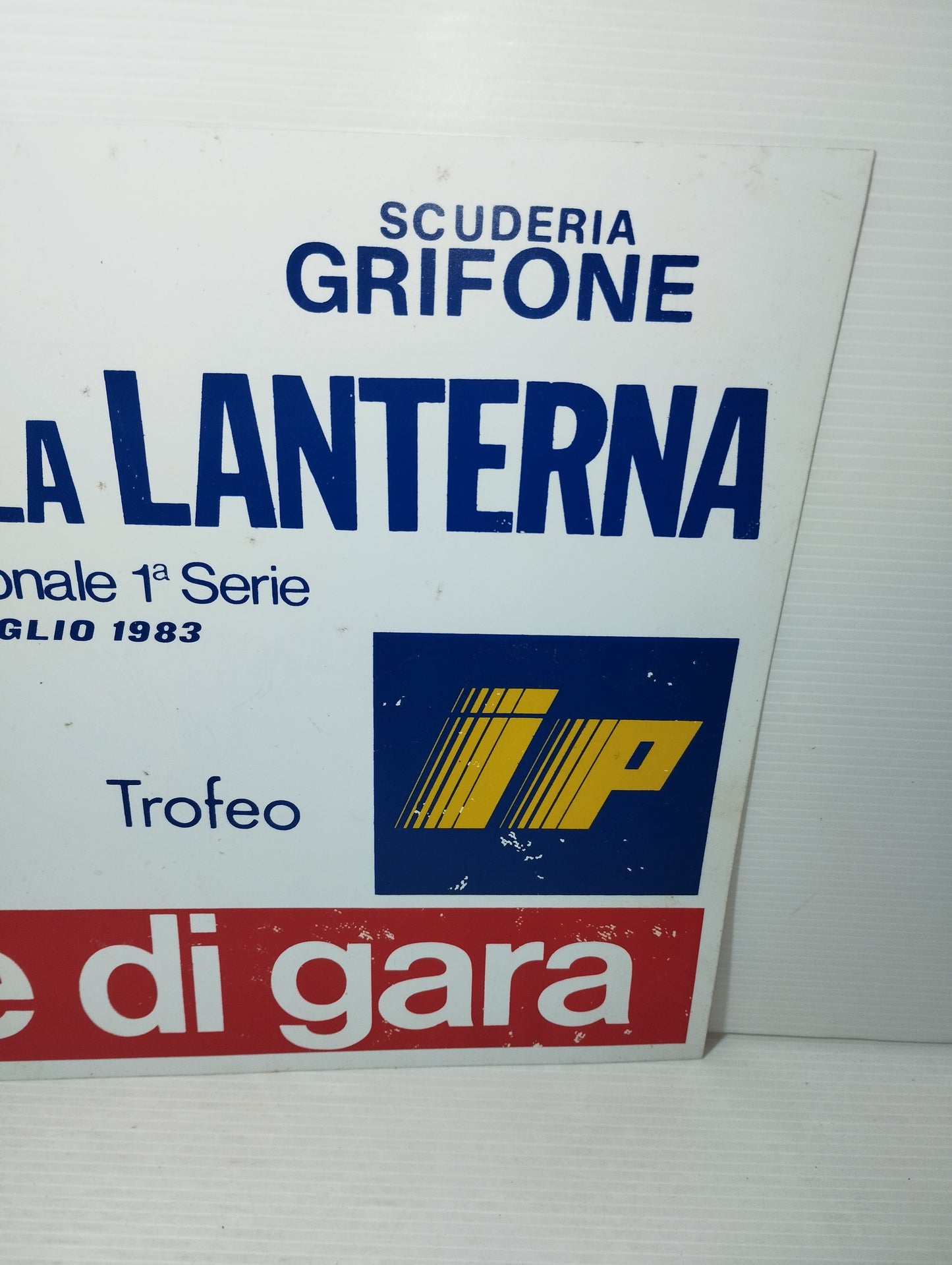 4° Rallye della Lanterna 1983  Targa originale In Plastica flessibile