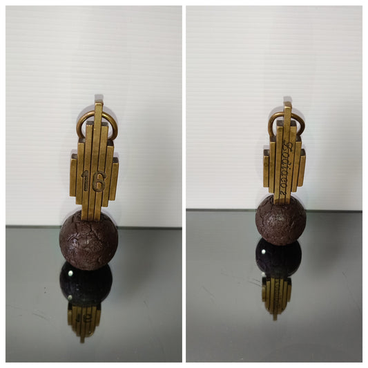 Portachiavi In Ottone Stanza N.16 Zodiaco 2 Vintage