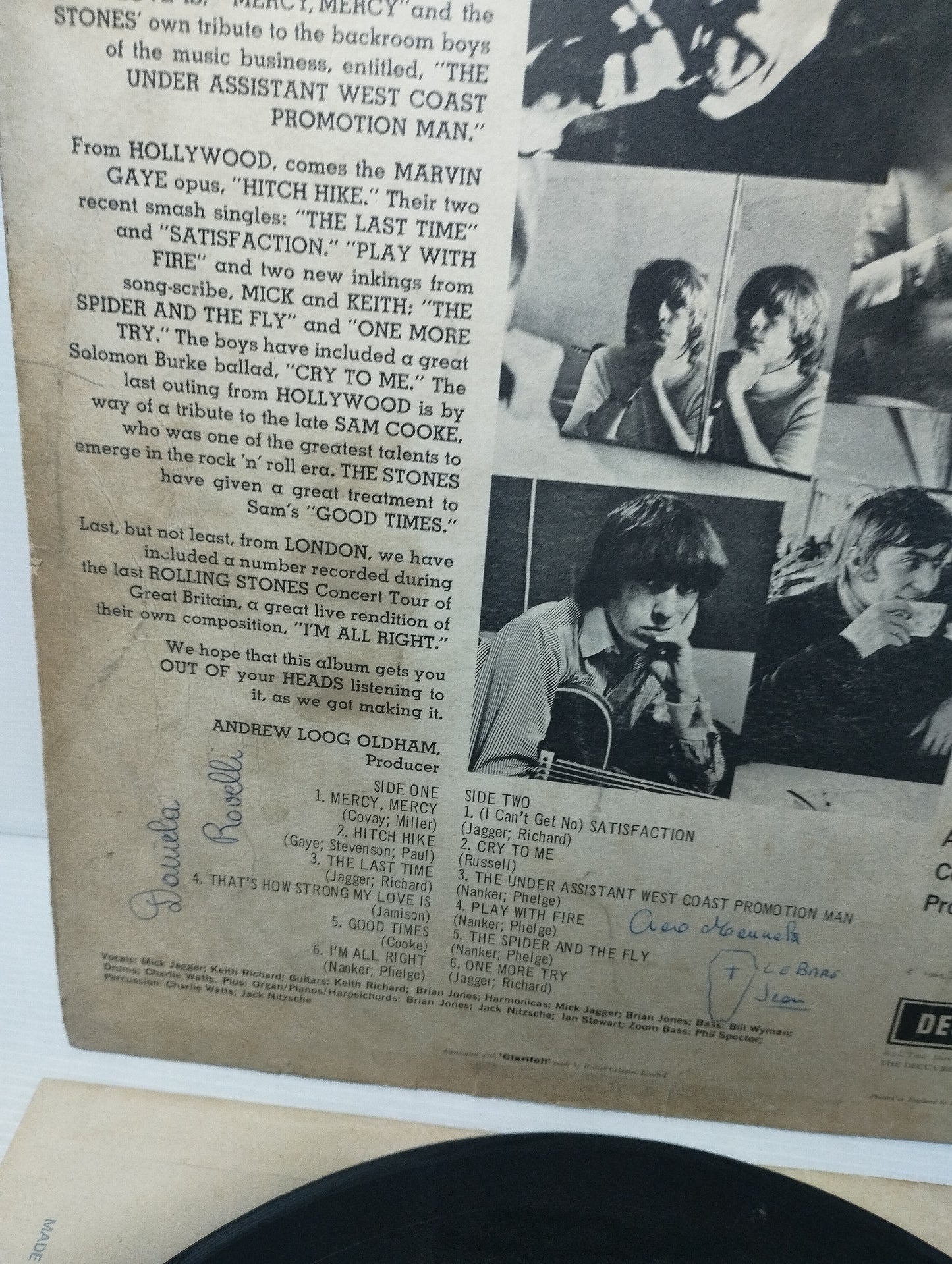 Out Of Our Heads The Rolling Stones Lp Edito nel 1965 da Decca
Mono Cod.LK 4725