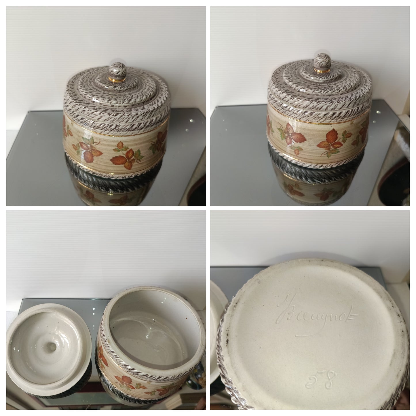 Ceramica Poubelle De Table J.Breignot Anni 50/60
