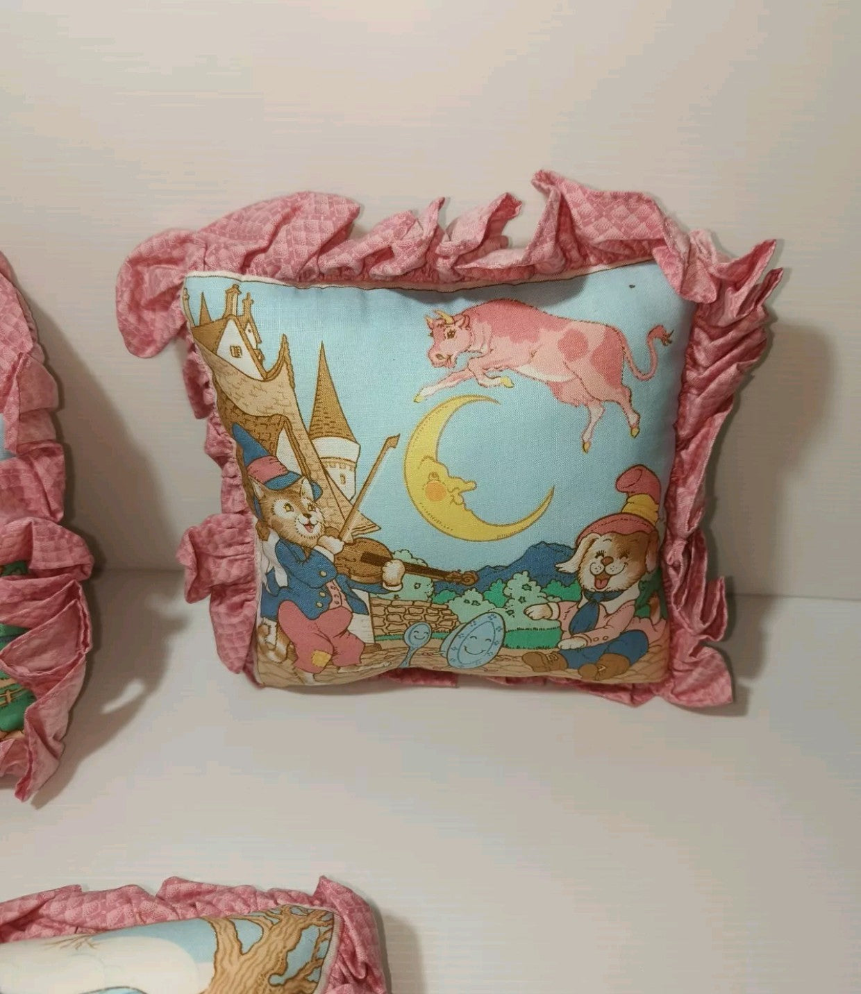 Piccoli cuscini vintage con immagini filastrocche Mamma Oca