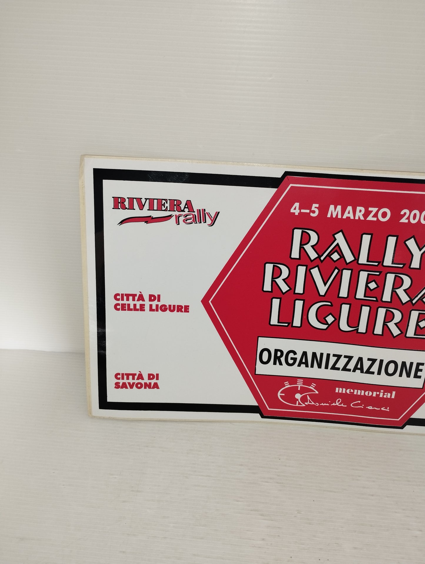 Rally Riviera Ligure 2006 Adesivo Originale
Organizzazione
