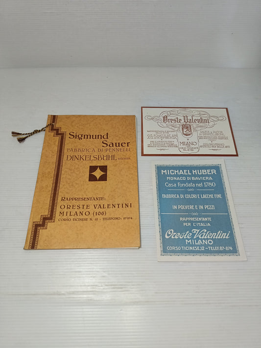 Catalogo Sigmund Sauer Fabbrica Pennelli Dinkelsbuhl Baviera
Rappresentante Oreste Valentini Milano
Anno 1930