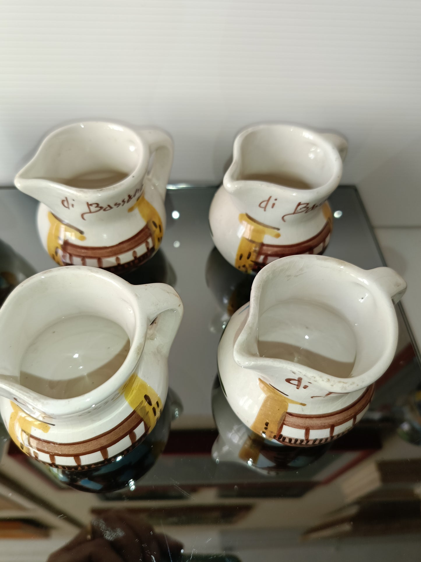 6 Brocchette Souvenir Sul Ponte Di Bassano In Ceramica Vintage