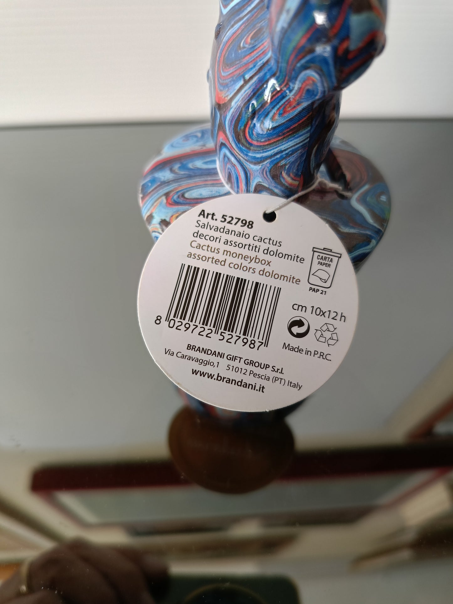 Salvadanaio Cactus Brandani In Dolomite Decorata