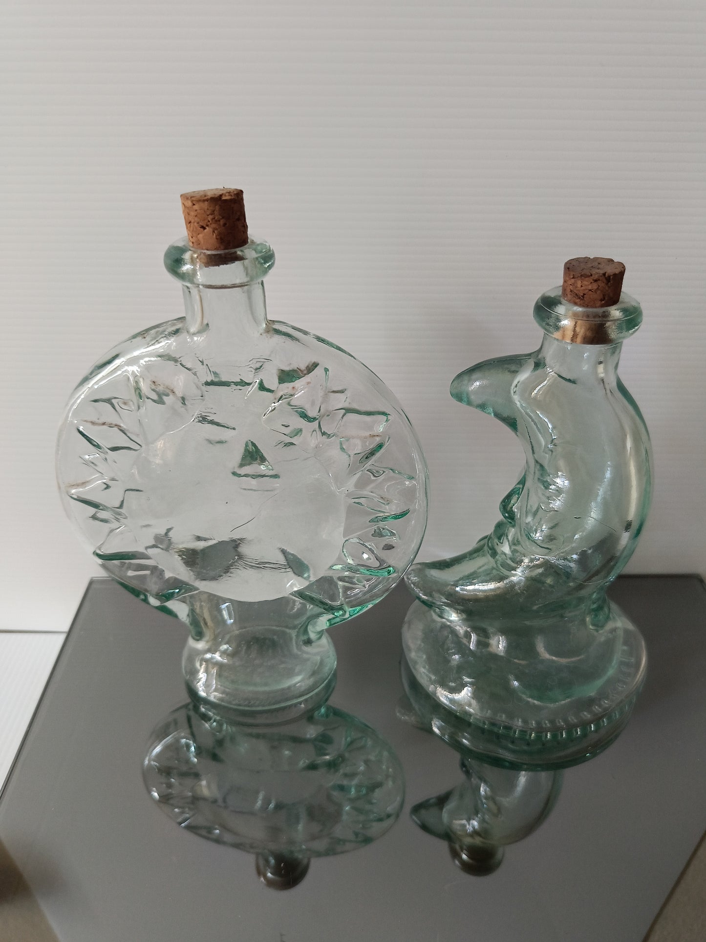 Bottiglie Sole E Luna In Vetro Vintage