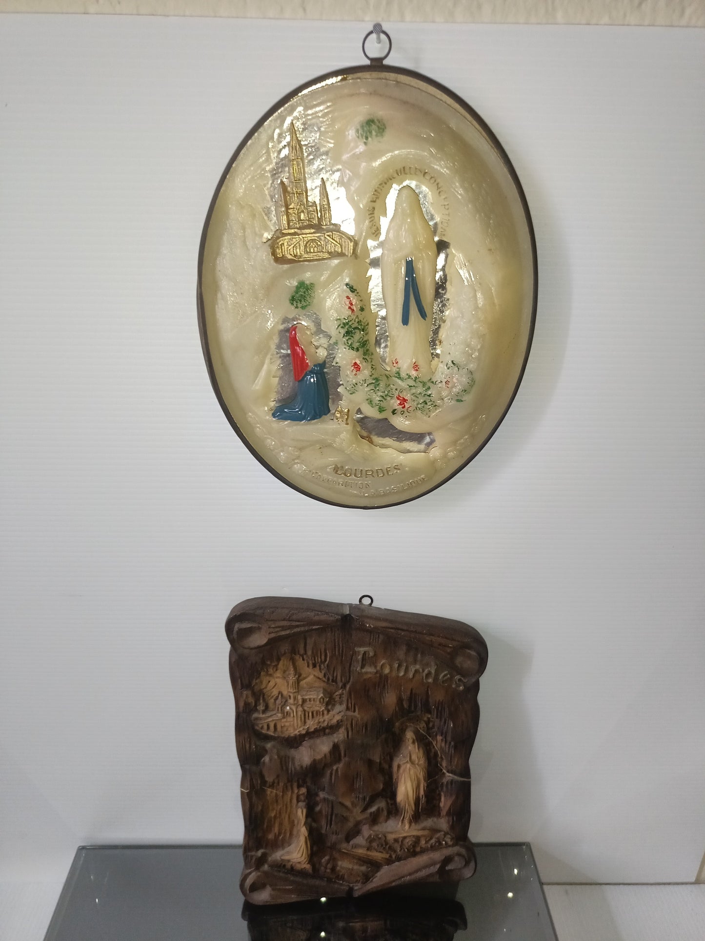 2 Antichi  Souvenir Madonna Di Lourdes