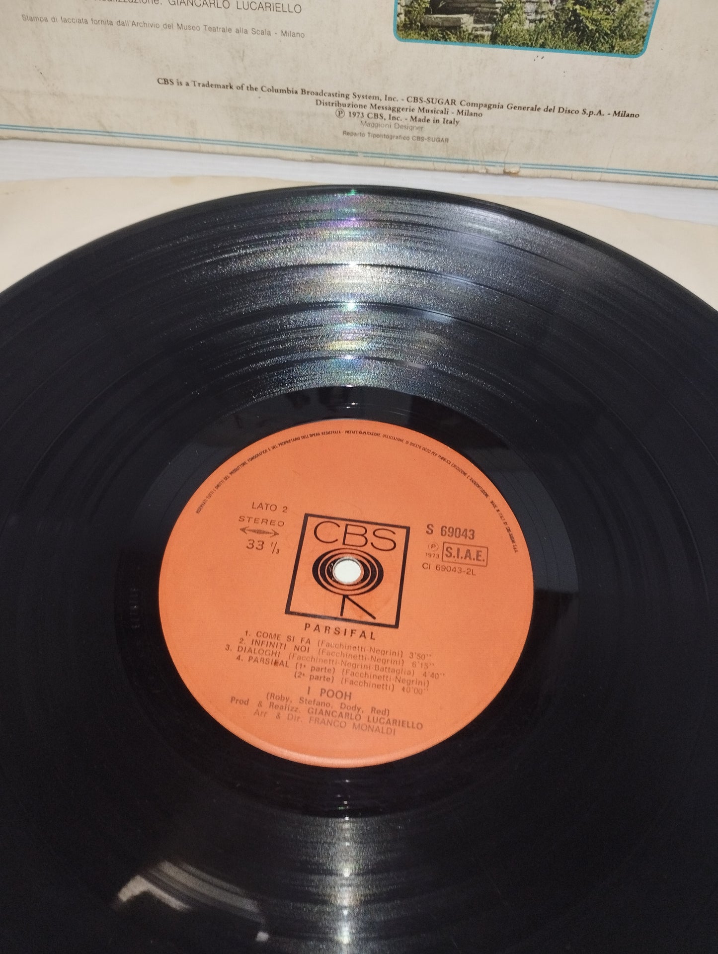 Parsifal I Pooh Lp 33 Giri
Edito nel 1973 da CBS Cod.S 69043
Prima Edizione con inserto