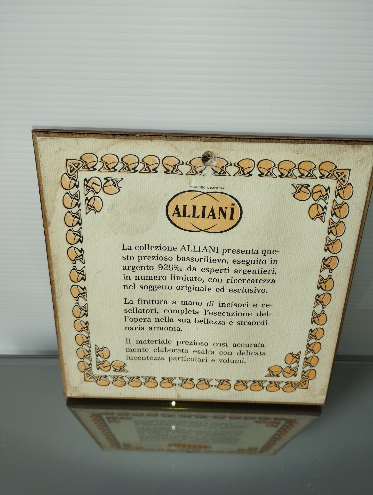 Bassorilievo Alliani In Argento 925 Con Cornice