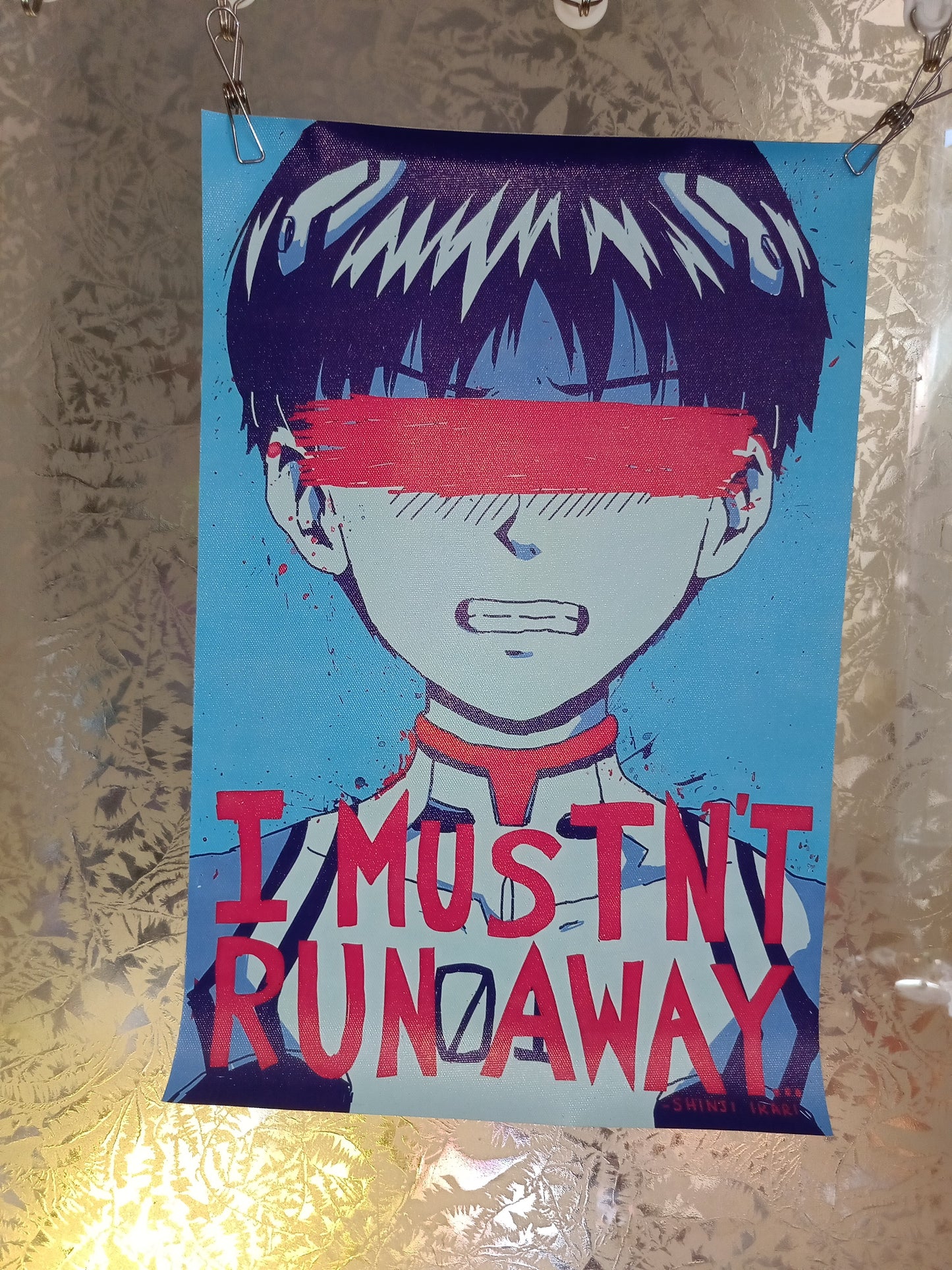 I Mustn't Run Away Shinji Ikari Stampa Su Tela