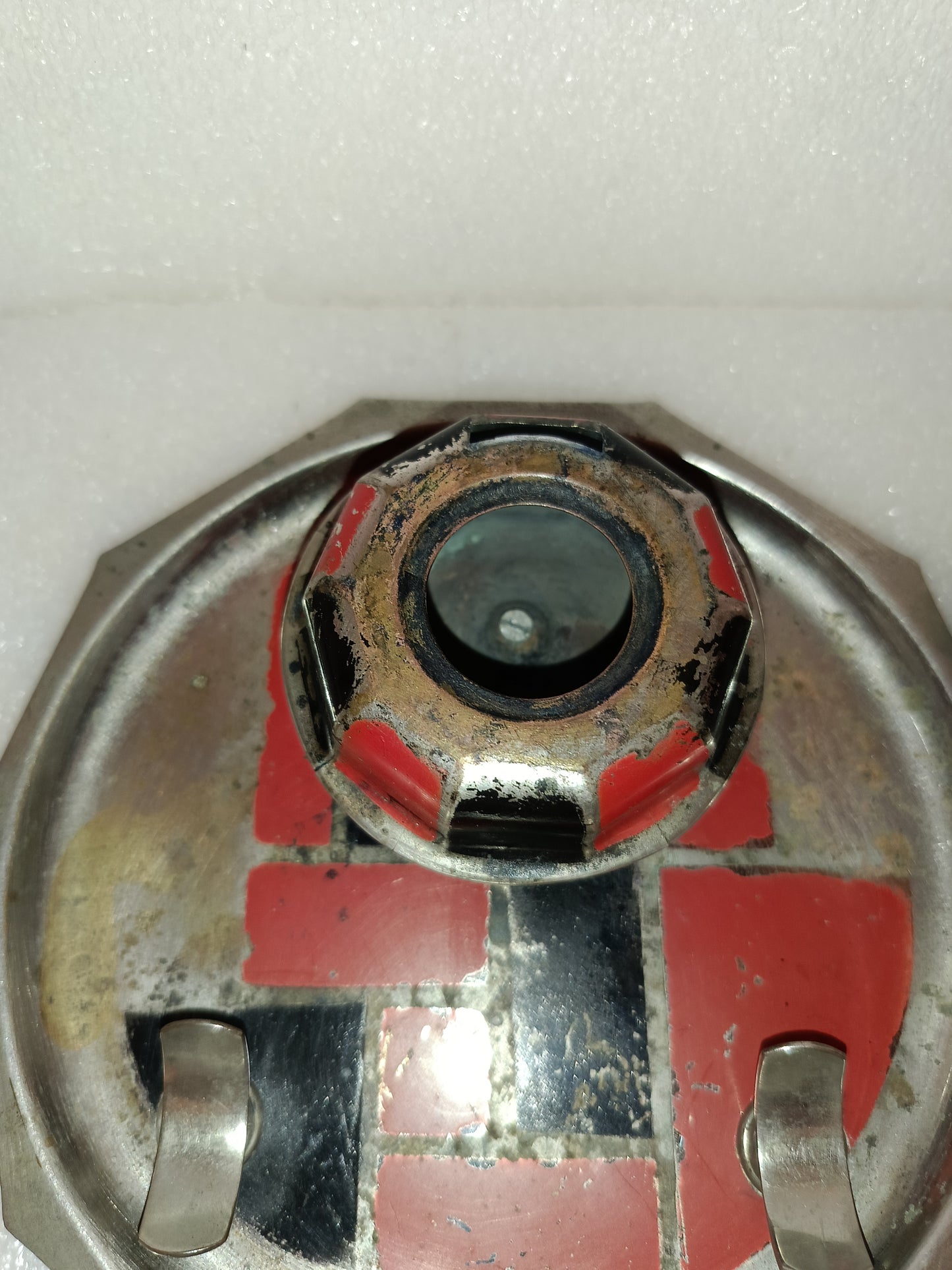 Antico Calamaio In Metallo Da Restaurare