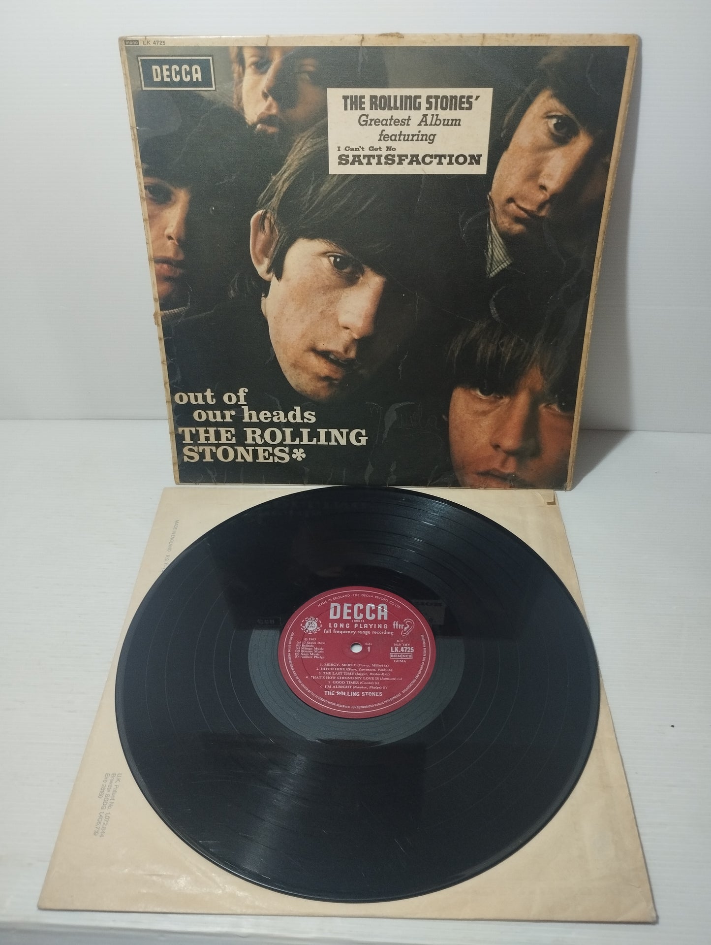 Out Of Our Heads The Rolling Stones Lp Edito nel 1965 da Decca
Mono Cod.LK 4725