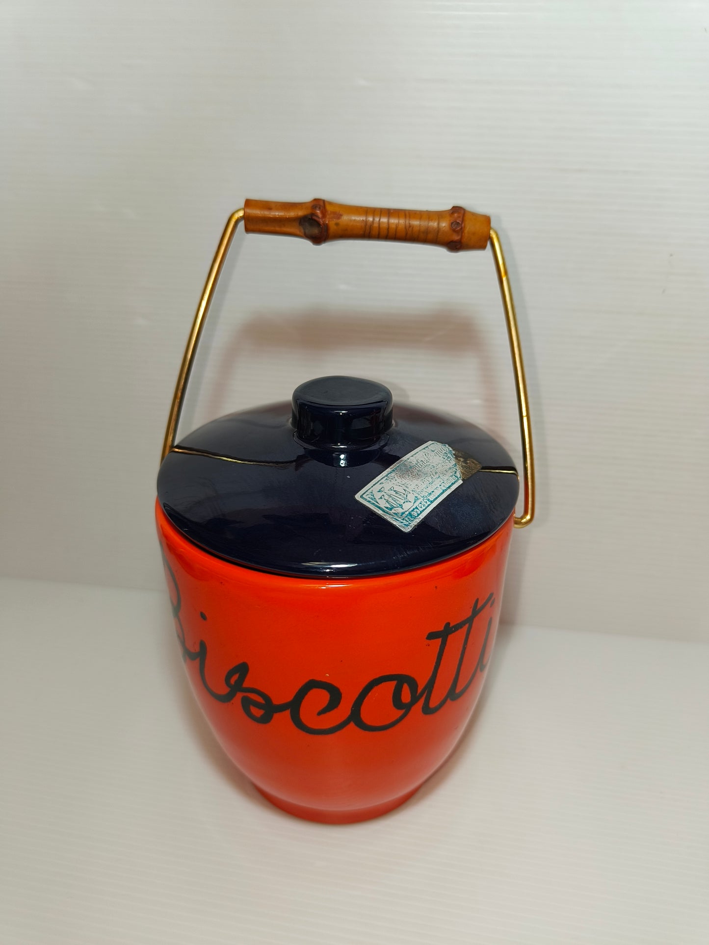 Porta grissini e biscottiera Ceramiche Cermac, anni 60-70 LEGGI