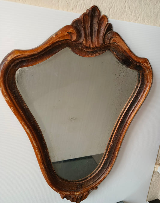 Antico Specchio con cornice in legno, LEGGI