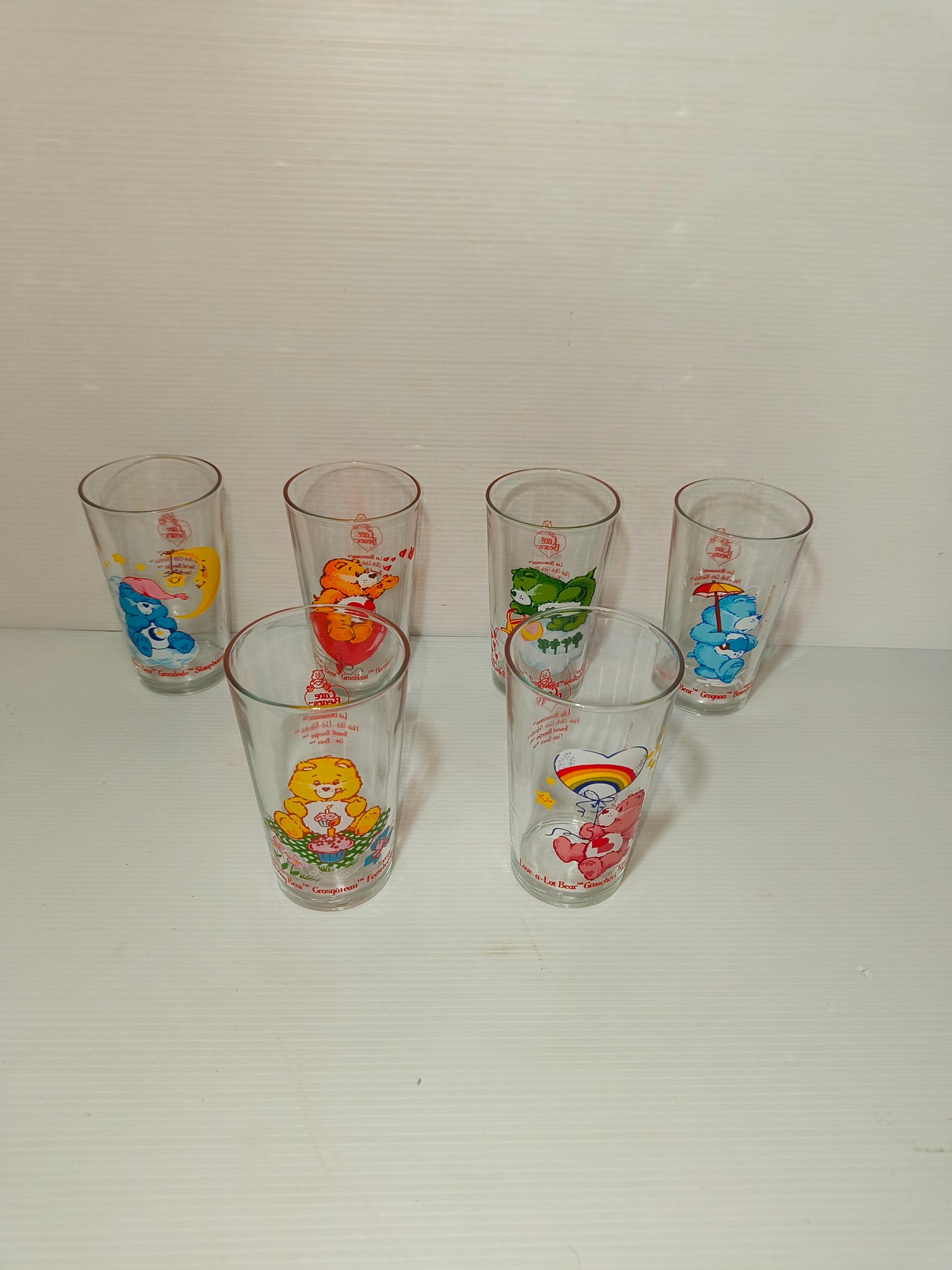 Sei bicchieri Care Bears anni 80