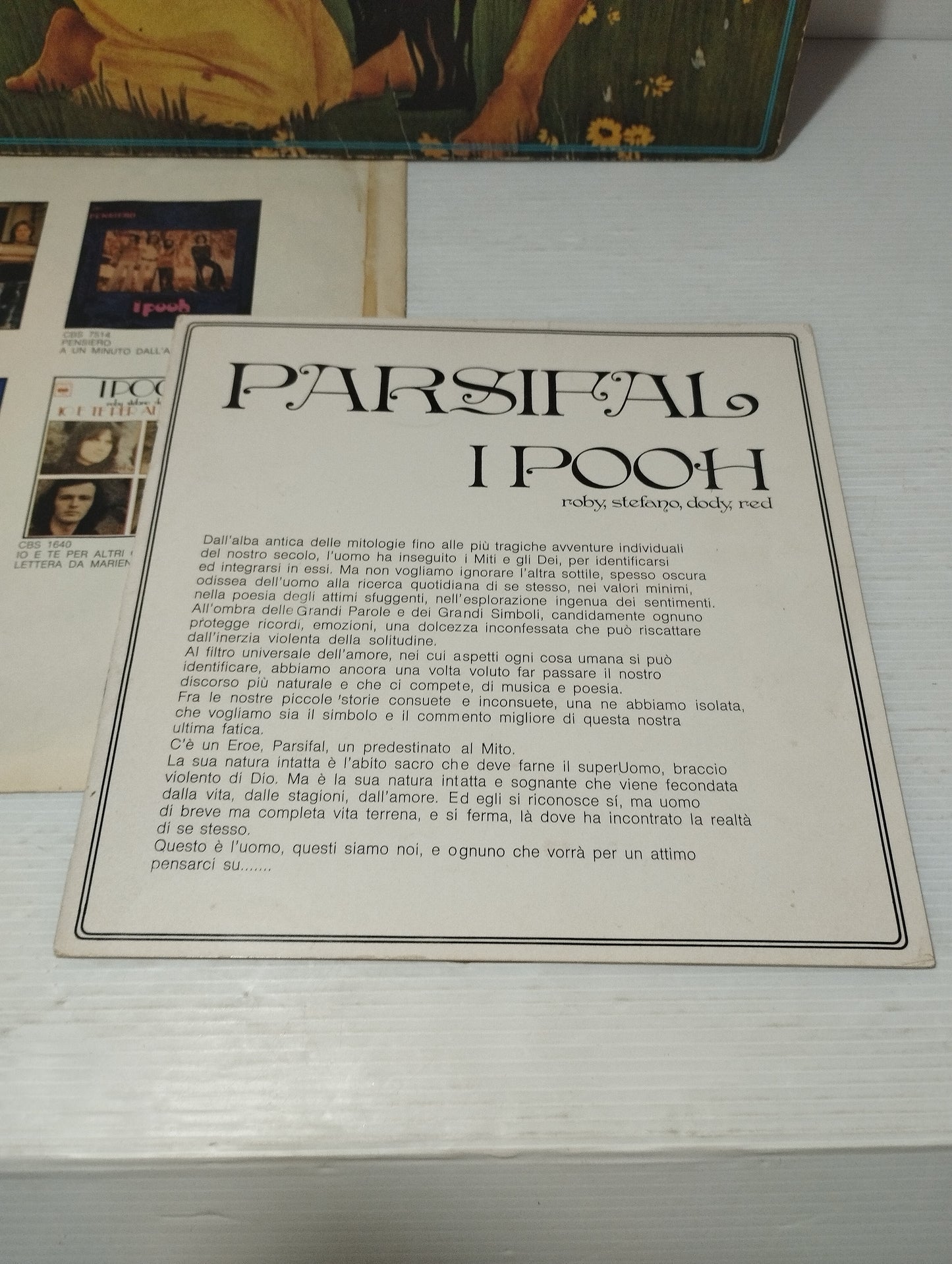 Parsifal I Pooh Lp 33 Giri
Edito nel 1973 da CBS Cod.S 69043
Prima Edizione con inserto