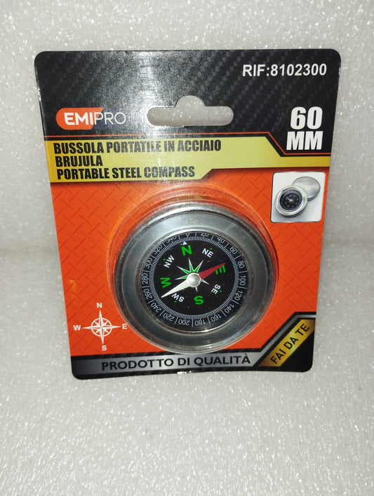 Bussola Portatile In Acciaio
Diametro 60 MM