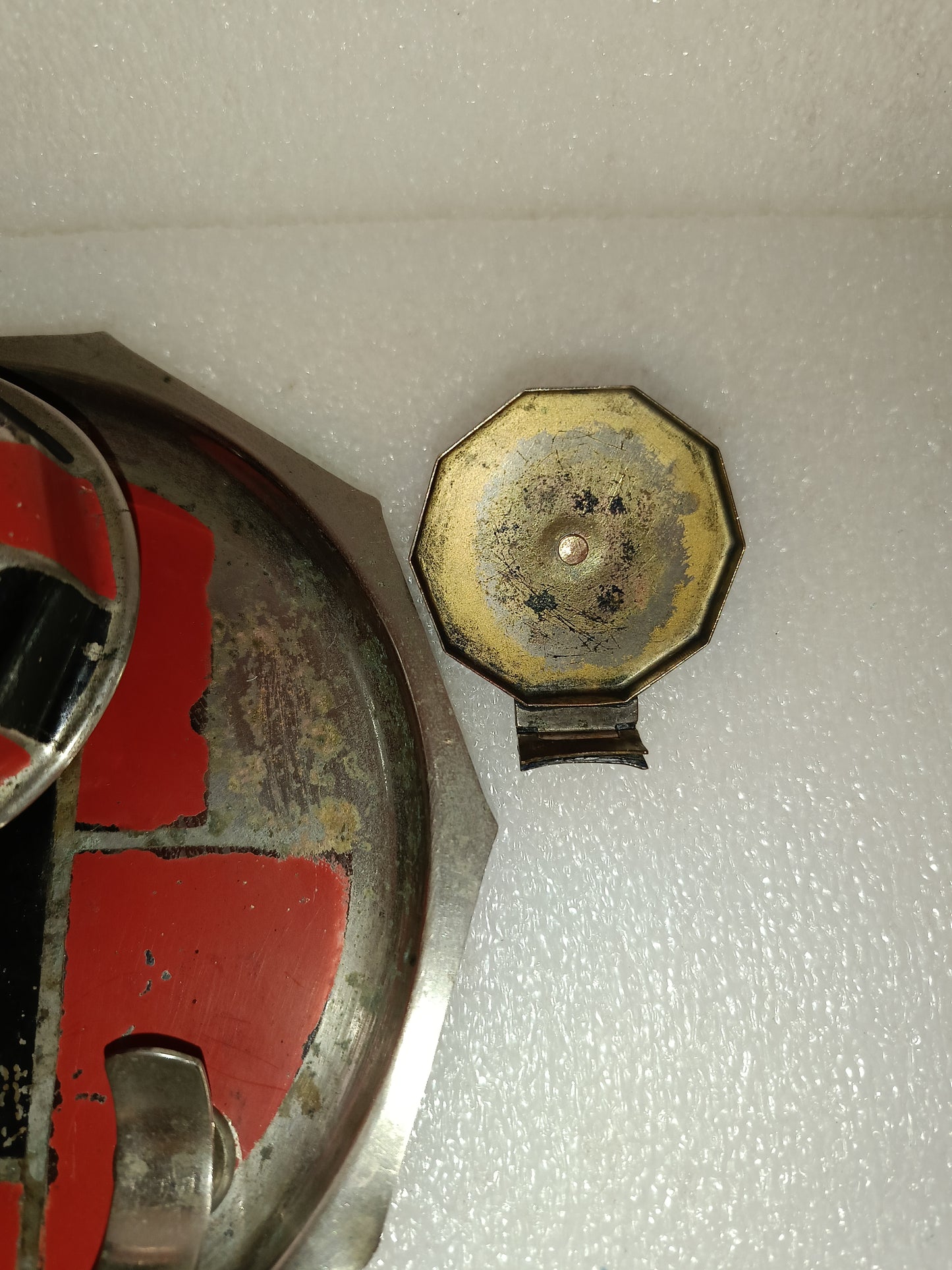 Antico Calamaio In Metallo Da Restaurare