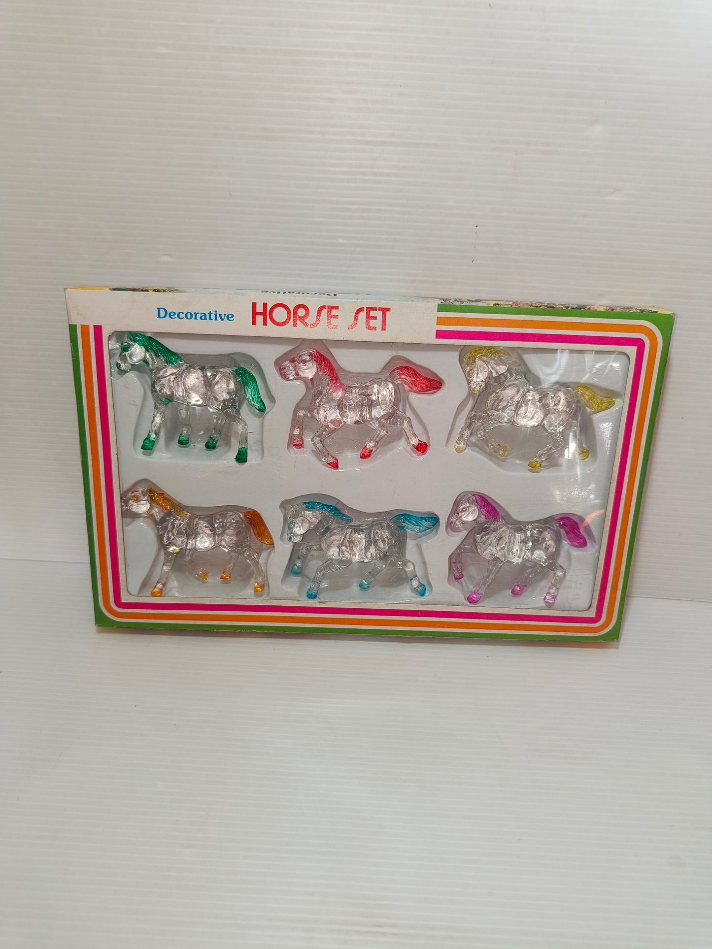 Set di cavalli decorativi in plastica anni 70