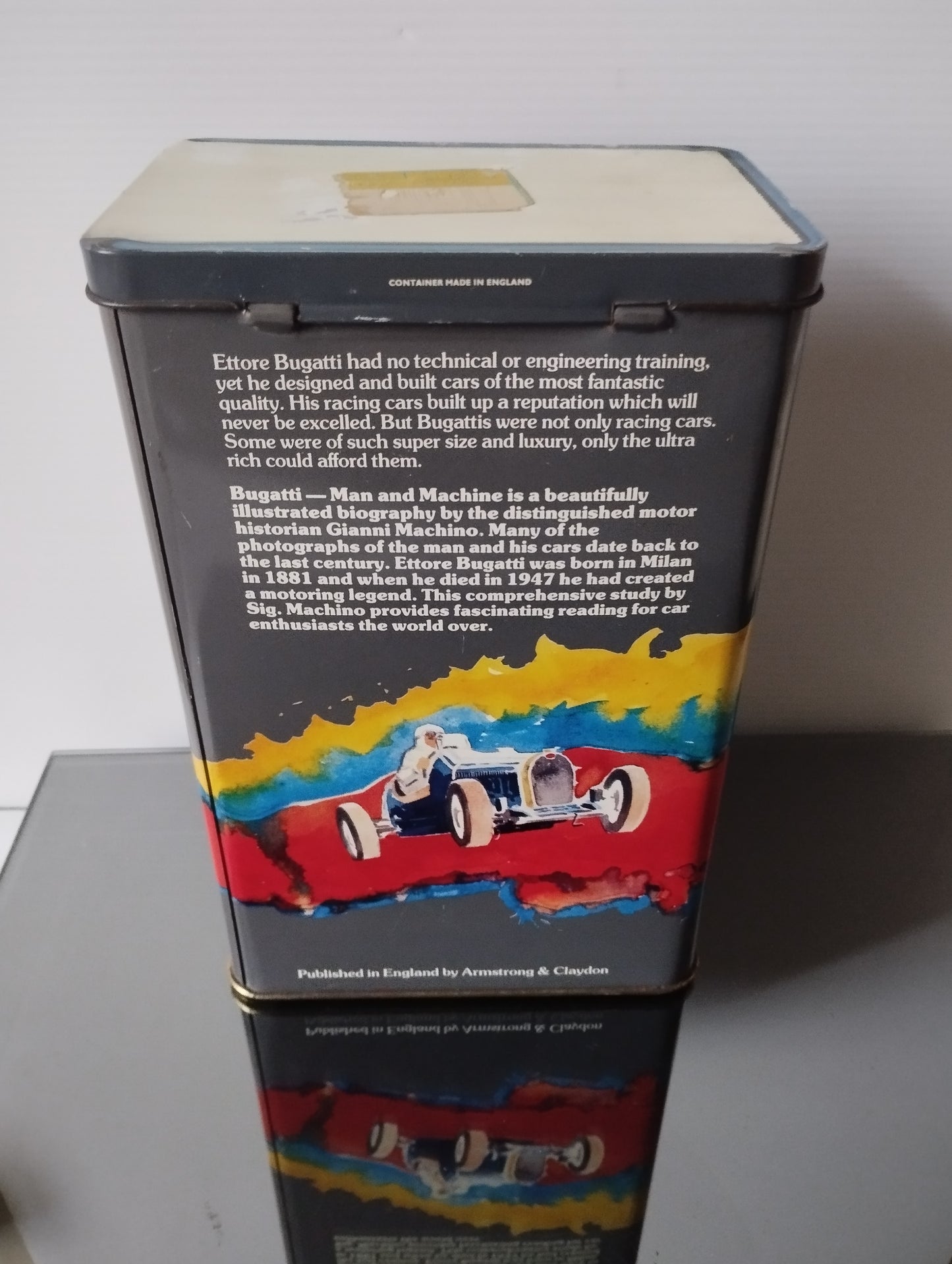 Scatola In Latta Bugatti Man And Machine Gianni Machino Vintage