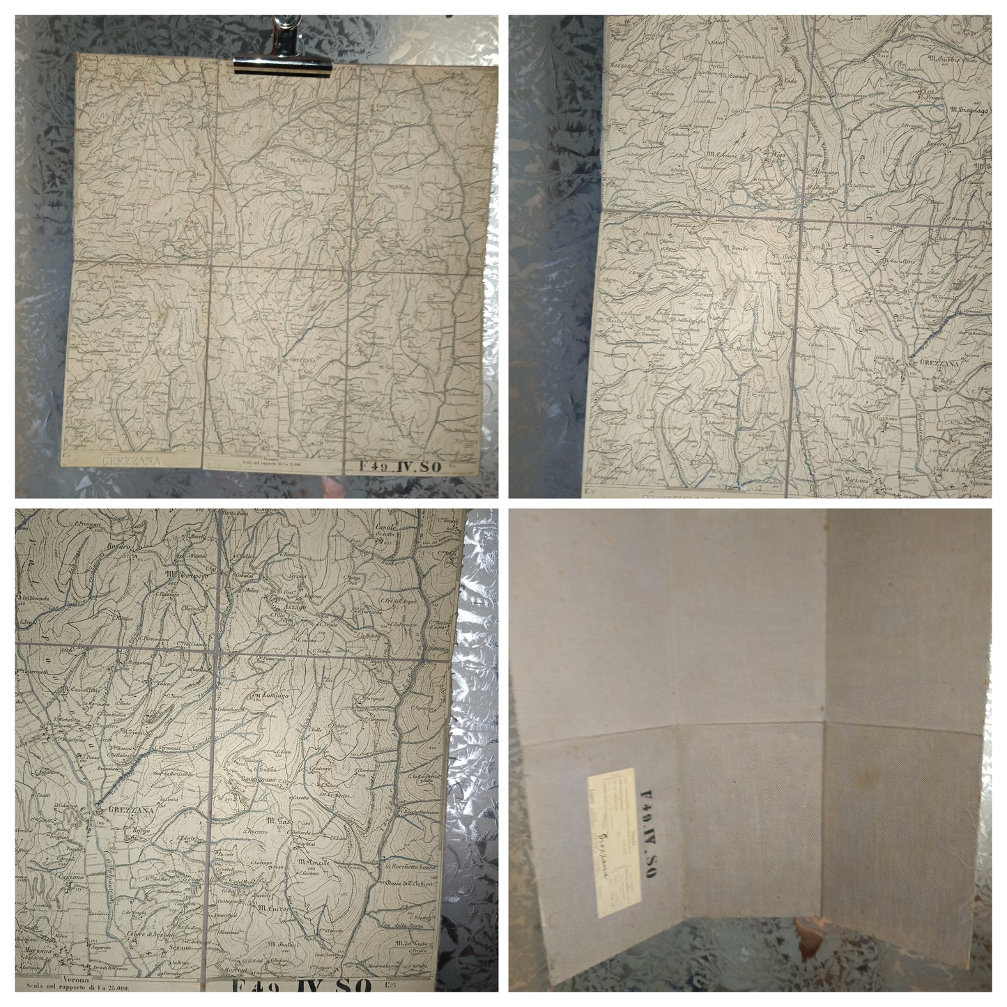 Antica Cartina Telata Grezzana scala 1:25.000
Datata agosto 1902