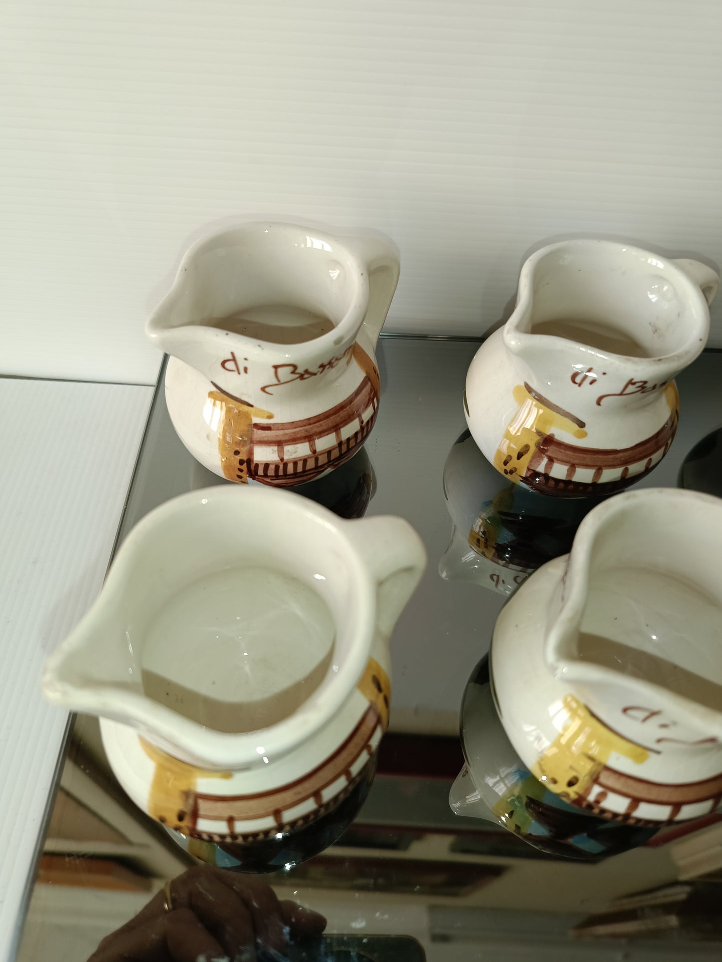 6 Brocchette Souvenir Sul Ponte Di Bassano In Ceramica Vintage