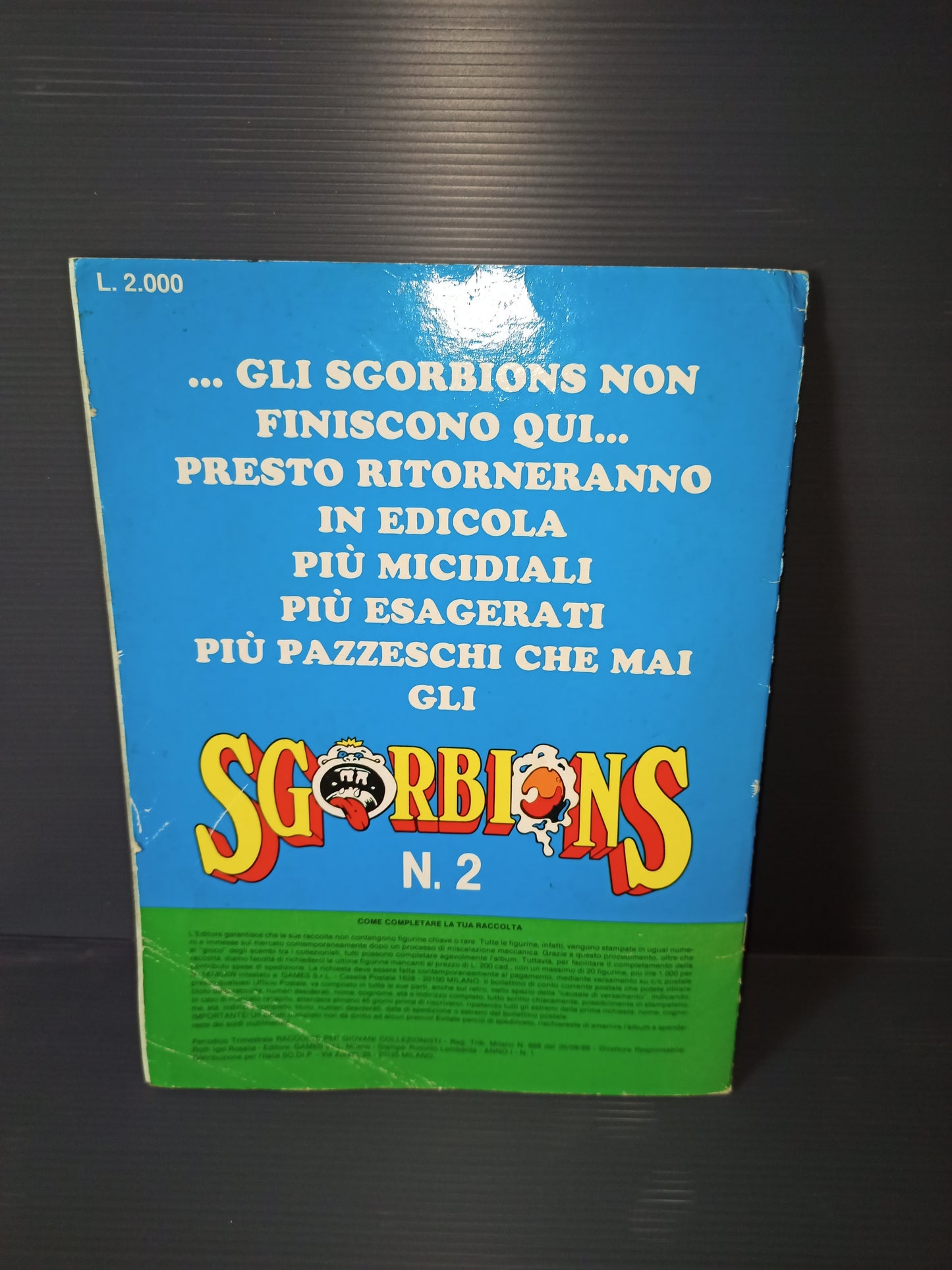 Album Le bande degli Sgorbions Topps 1 serie, originale anni 90