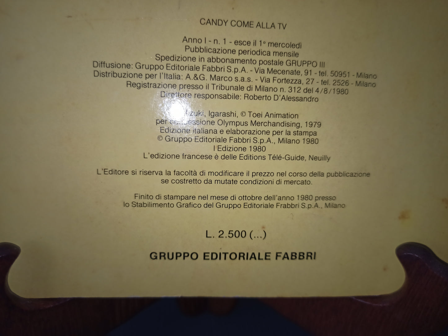 Happy Birthday Candy Comic Number 1, Gruppo Editoriale Fabbri 1st edition 1980