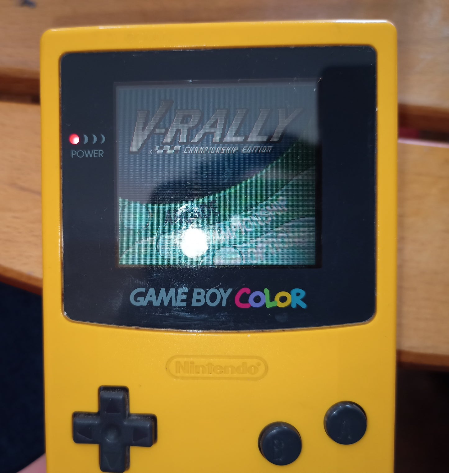 Nintendo Game Boy Color Yellow + V-Rally game, original from the 90s