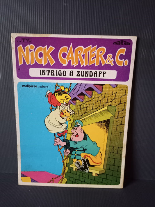 Nick Carter book Intrigue in Zundaff, Bonvi Malipiero, original from the 70s.