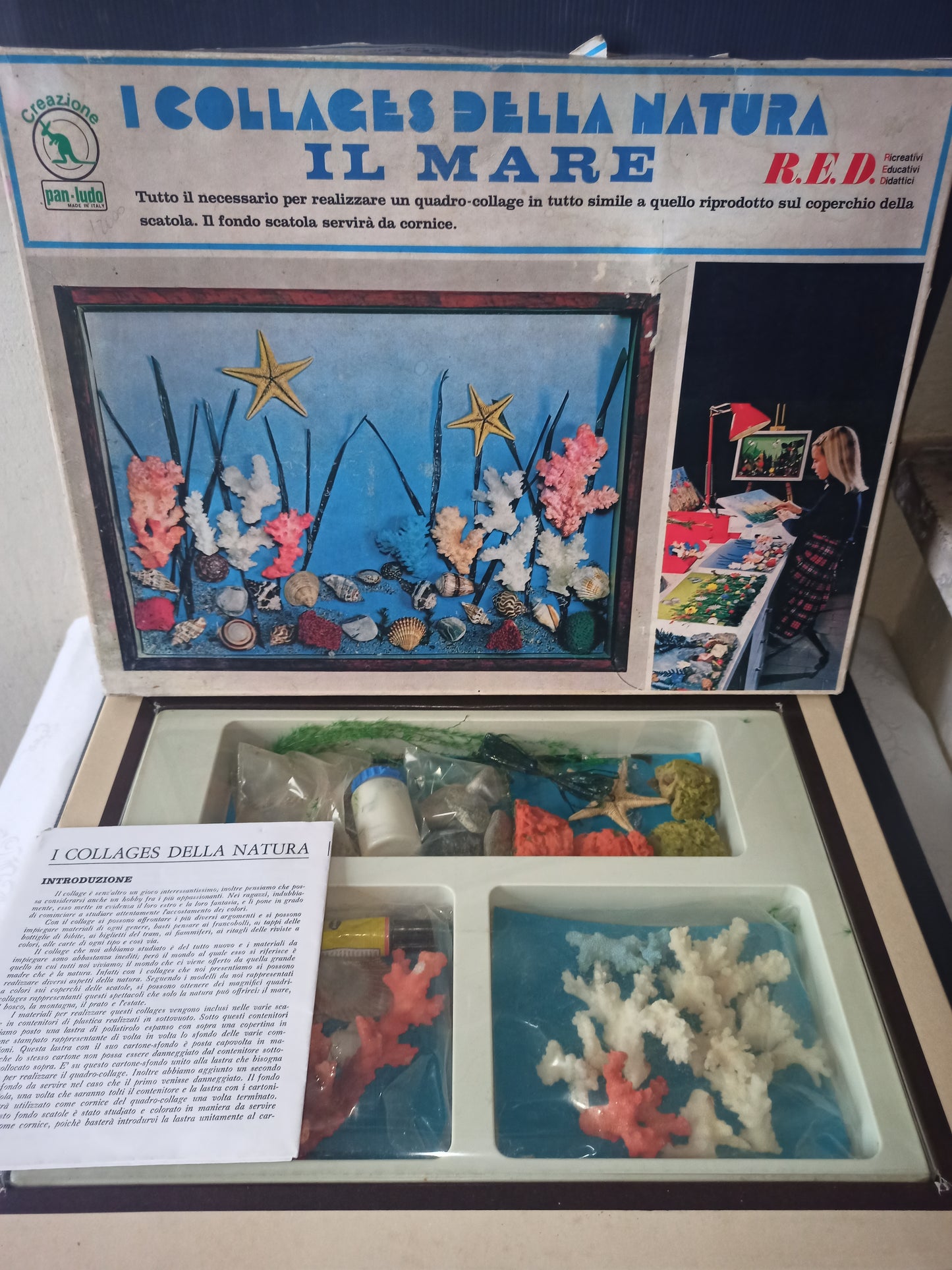 The Collages of nature "Il Mare" series, original Pan Ludo from the 60s and 70s