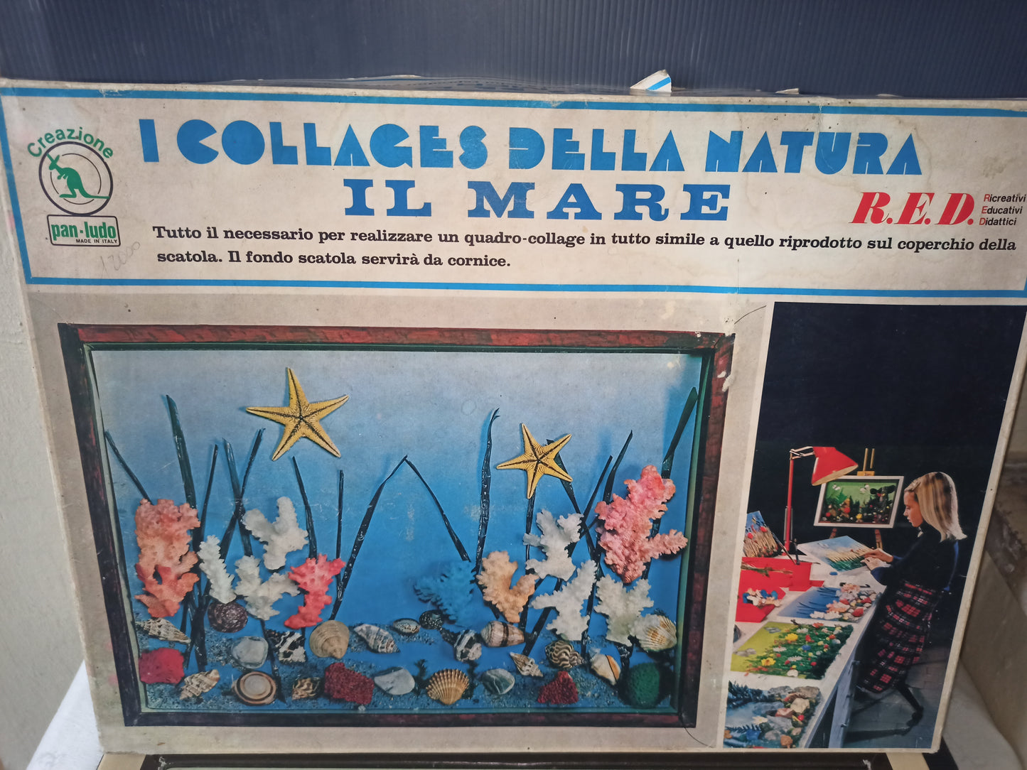 The Collages of nature "Il Mare" series, original Pan Ludo from the 60s and 70s