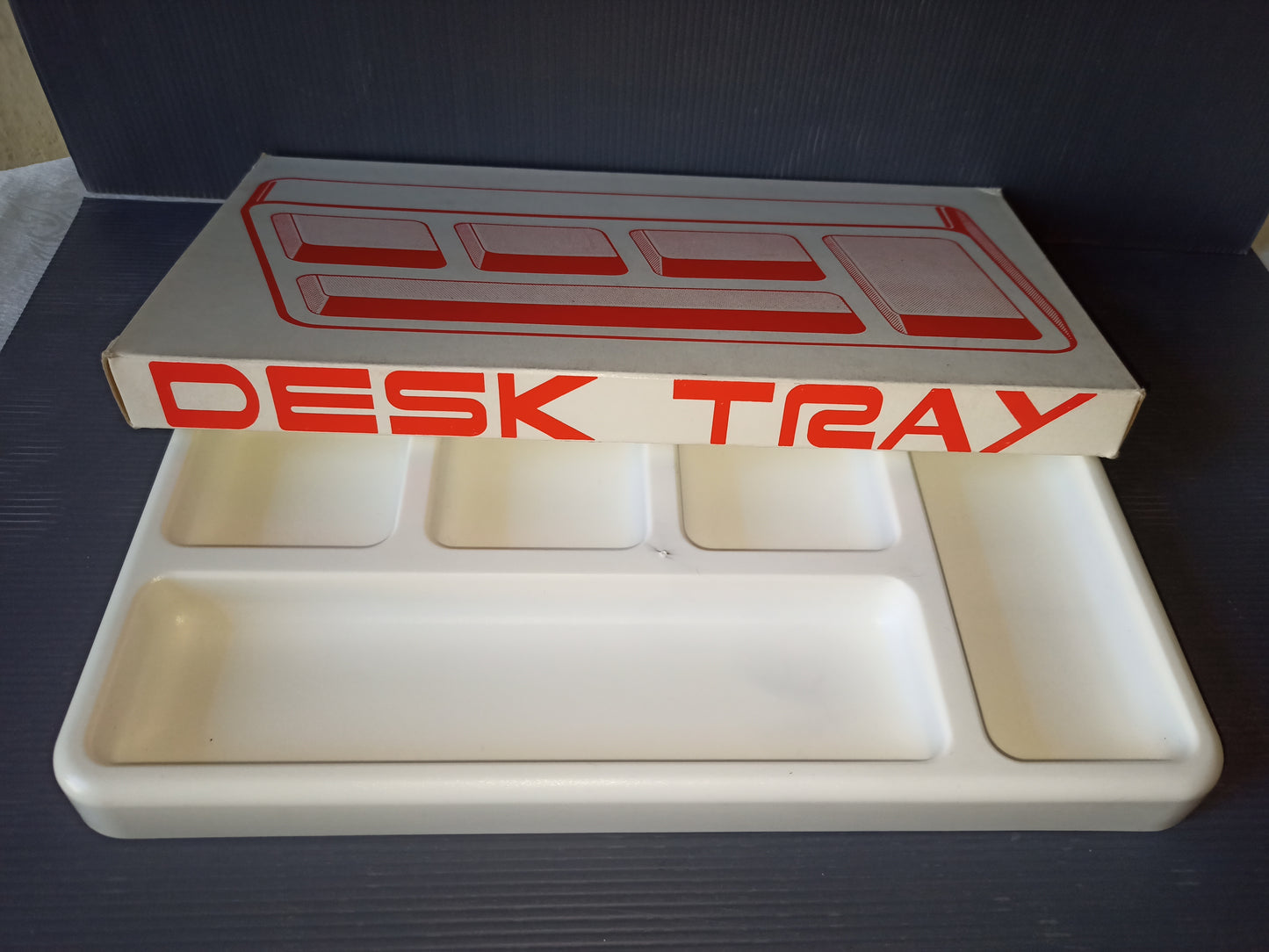 Plastic desk tray, original from the 70s