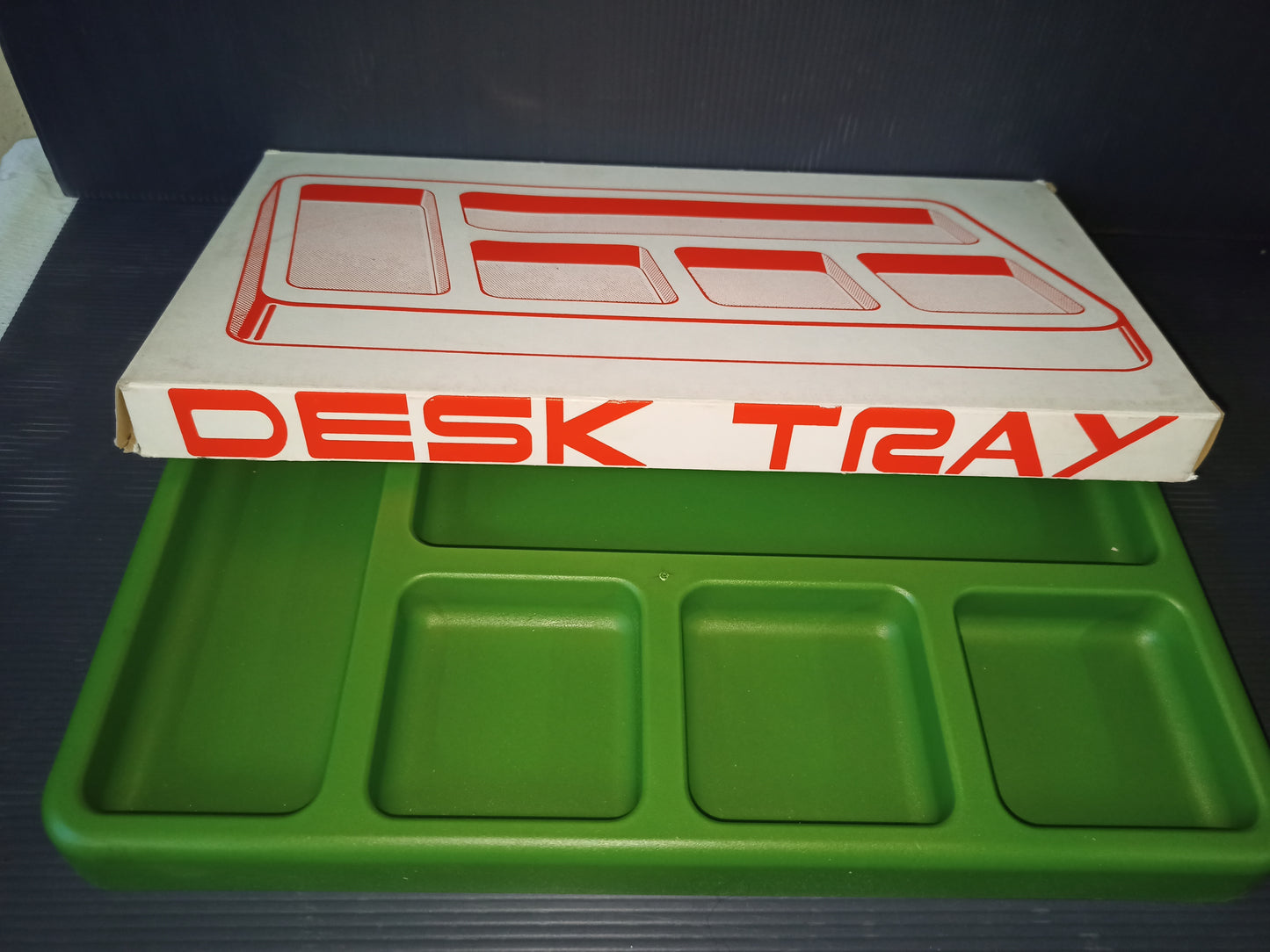 Plastic desk tray, original from the 70s