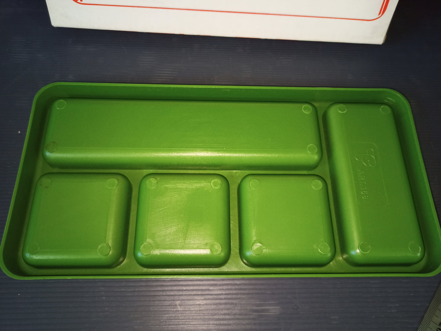 Plastic desk tray, original from the 70s