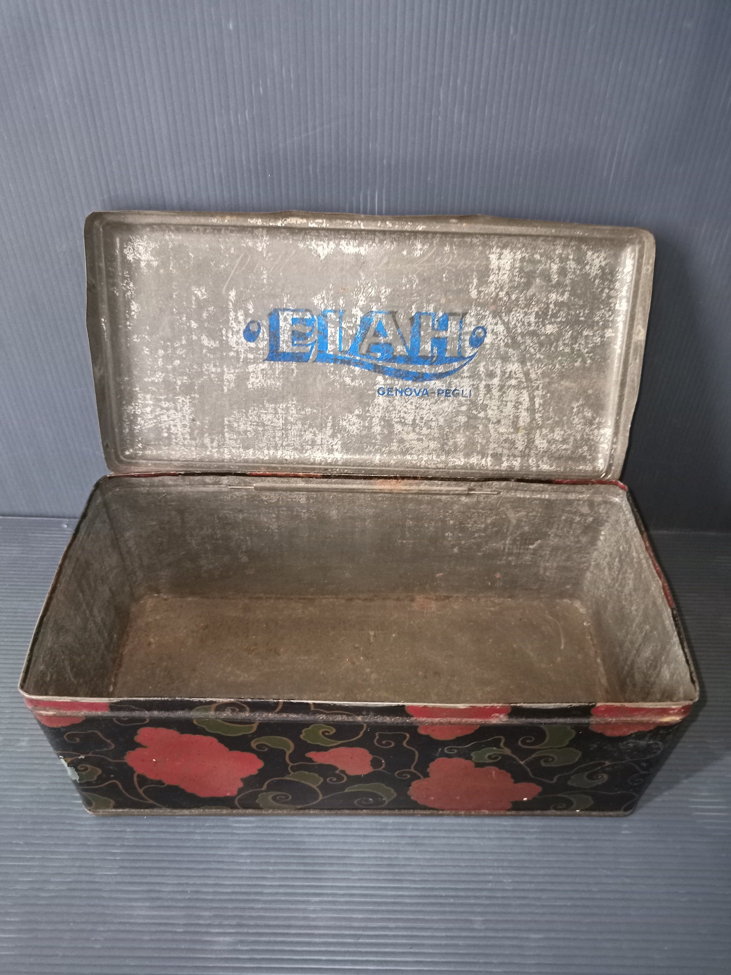 Antique Elah tin box, early 1900s