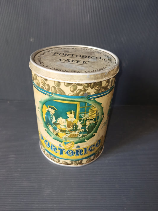 Vintage Puerto Rico Coffee tin box in aluminium