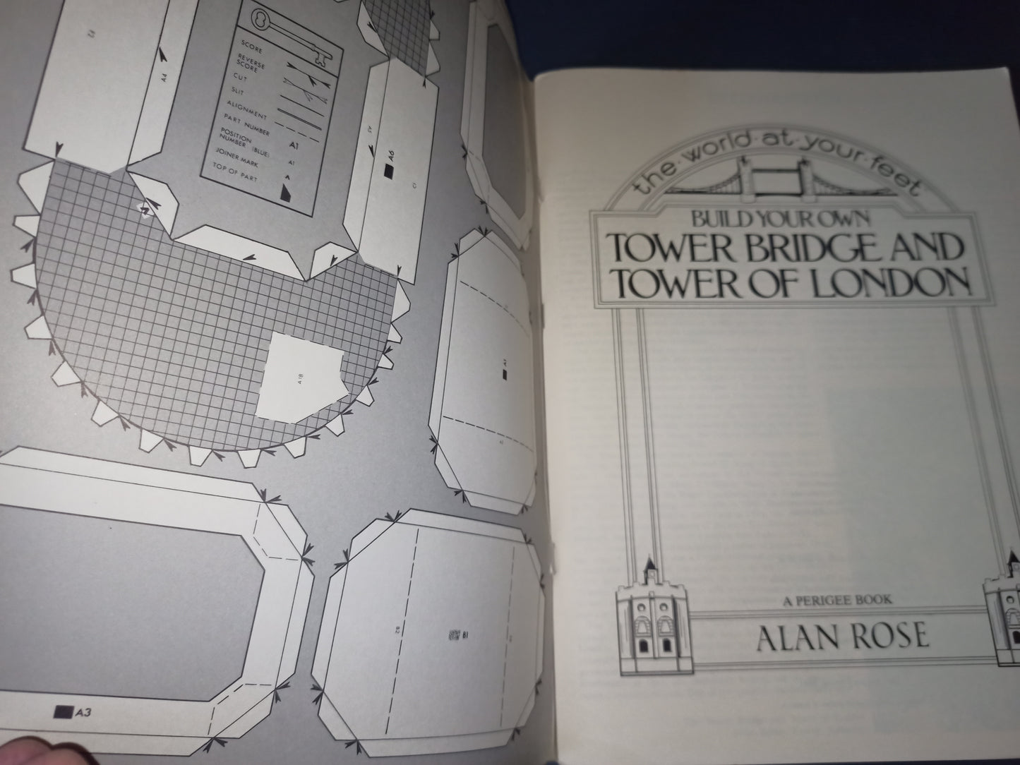 Book to build Tower Bridge and Tower of London, Alan Rose original from the 80s