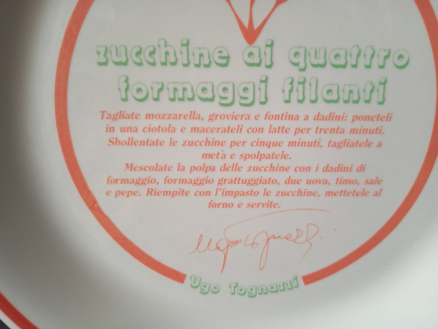 Piatto I Grandi Piatti Estivi Di Ugo Tognazzi, originale anni 80