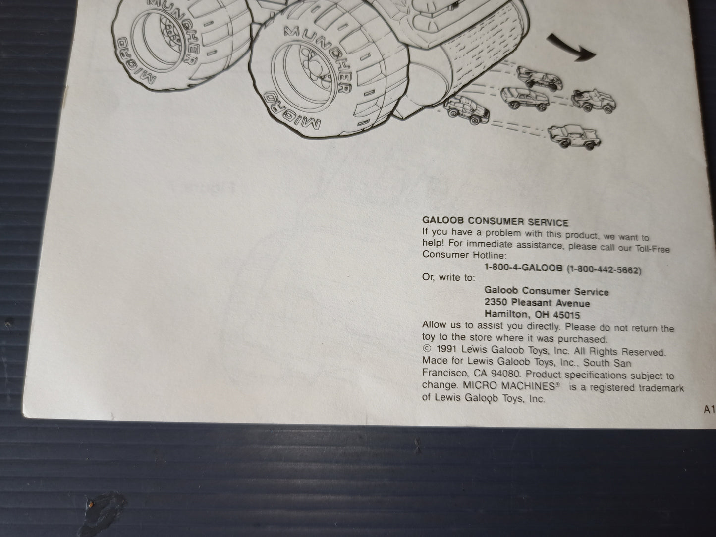 Instructions Motor Muncher Micro Machines Galoob 1991