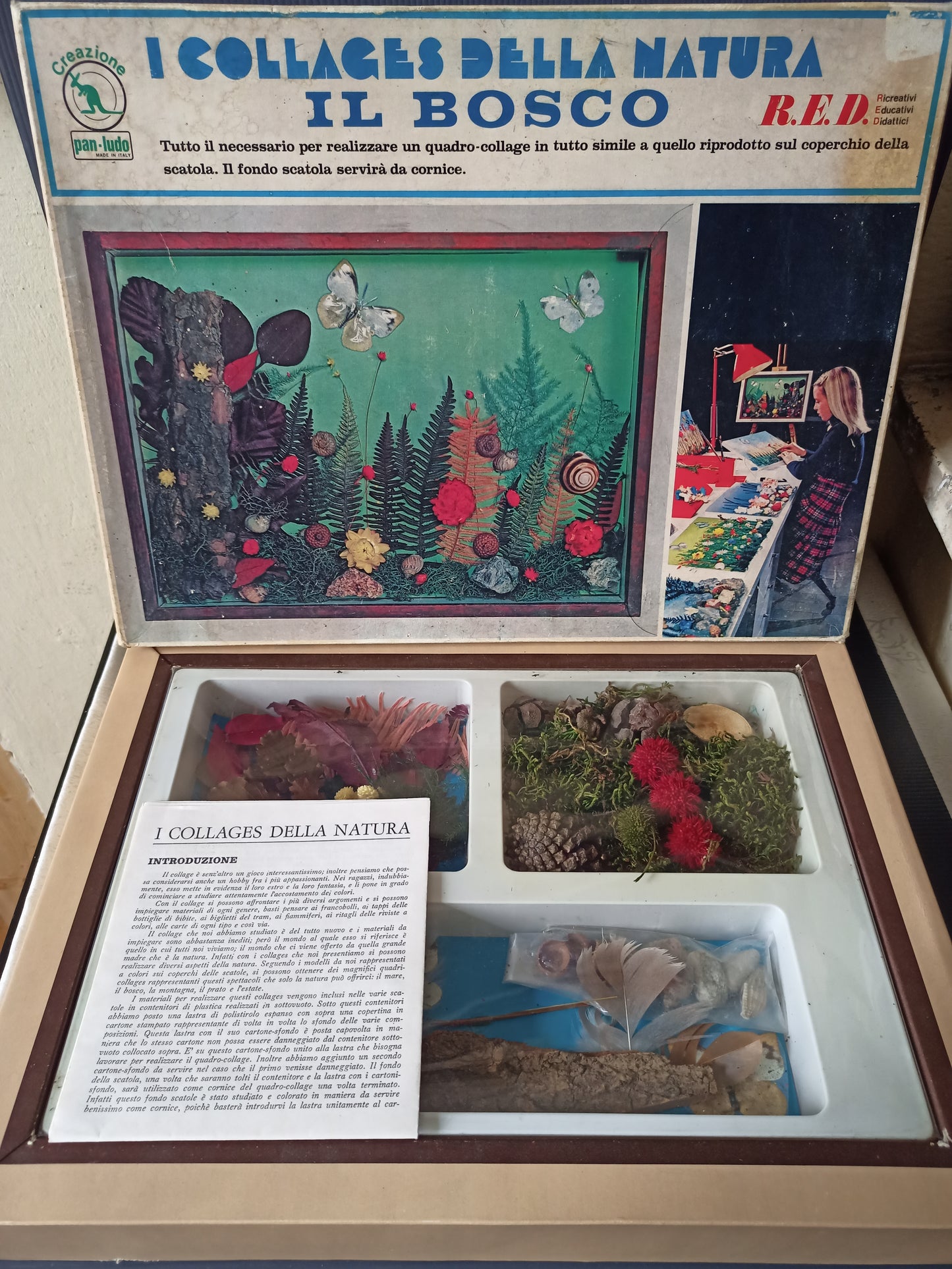 Collages of nature Il Bosco, original Pan Ludo from the 60s and 70s