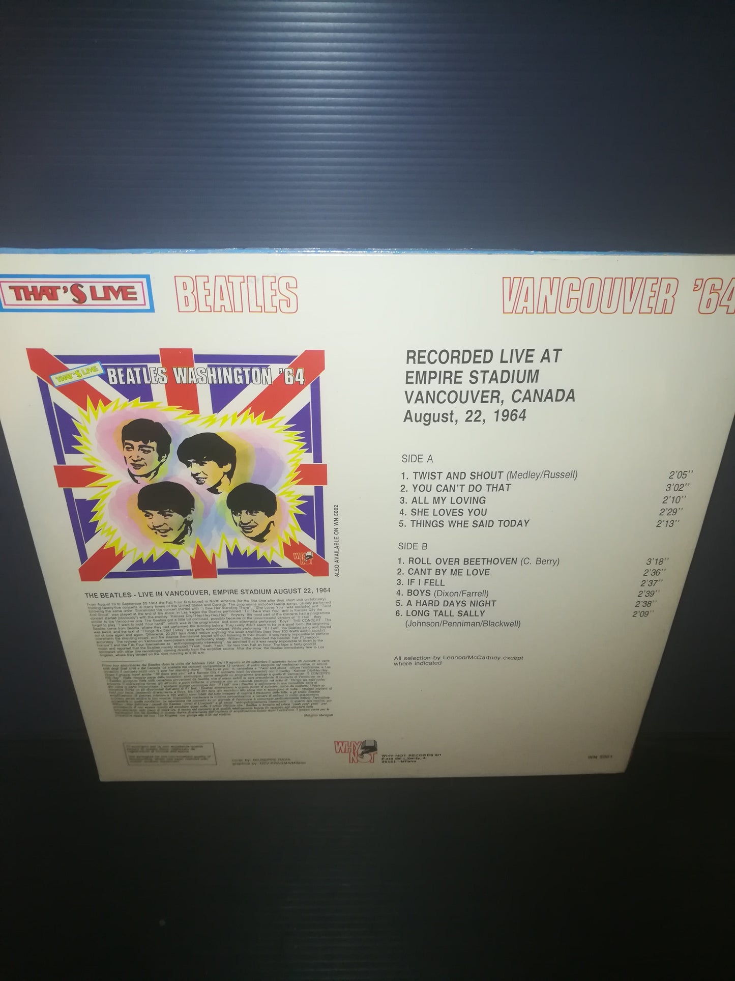 Beatles Vancouver '64 LP 33rpm