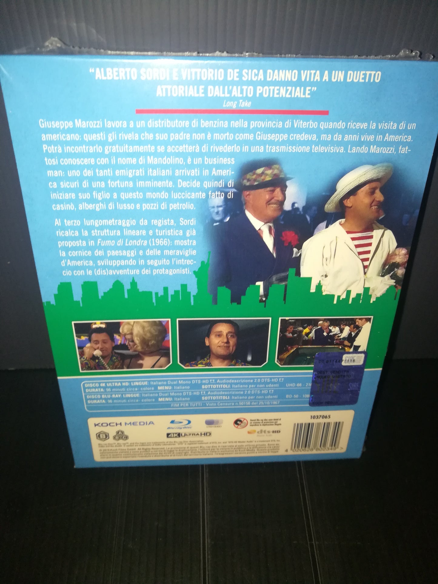"Un Italiano in America" Sordi/De Sica DVD Edizione 4K Ultra HD + Blu-Ray