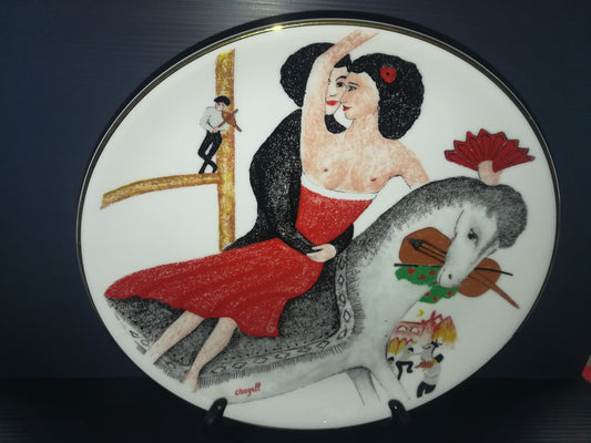 Ceramic plate "Rider girl by Marc Chagall" Parke-Davis limited edition