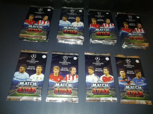 Lotto 30 pacchetti card Champions League 2015/16 topps Match Attax